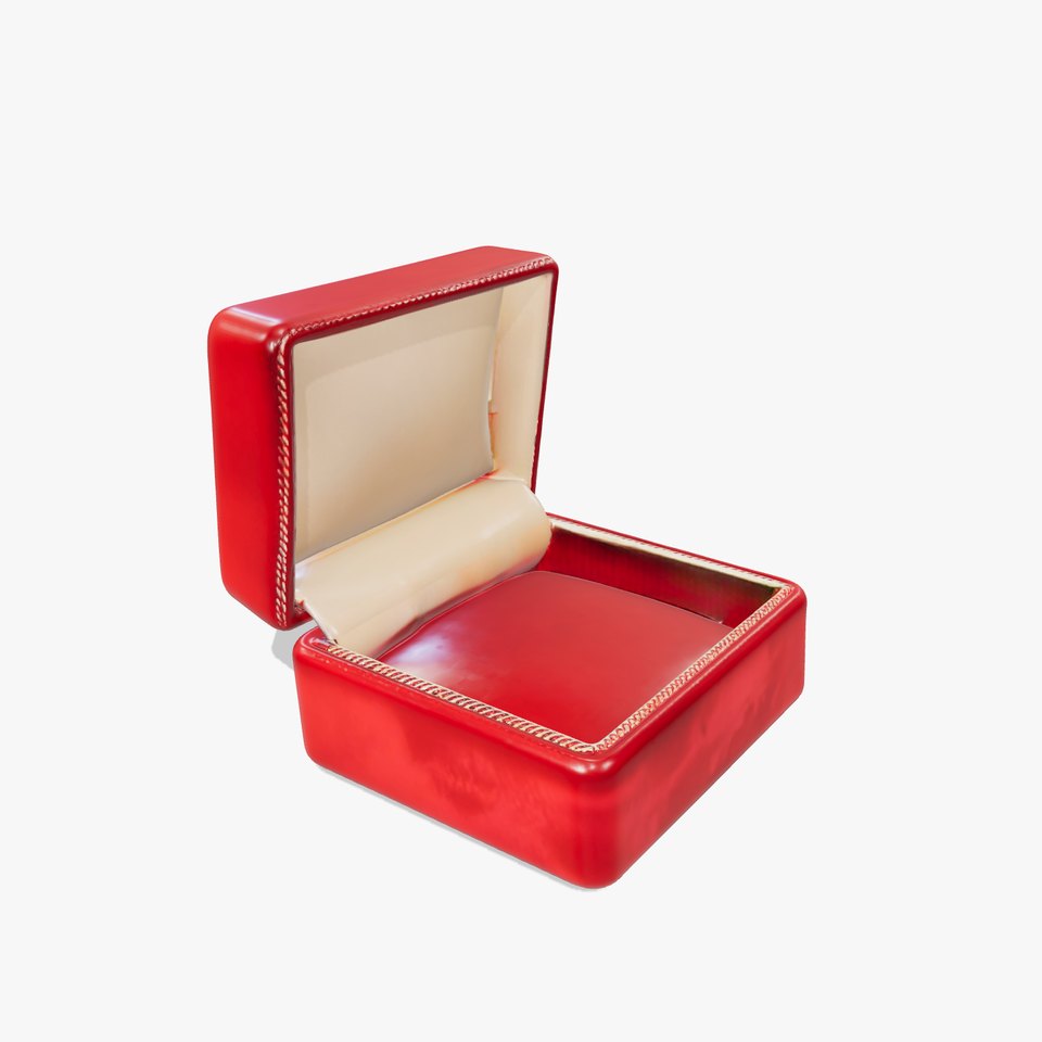 Elegant Red Velvet Jewelry Box model pack
